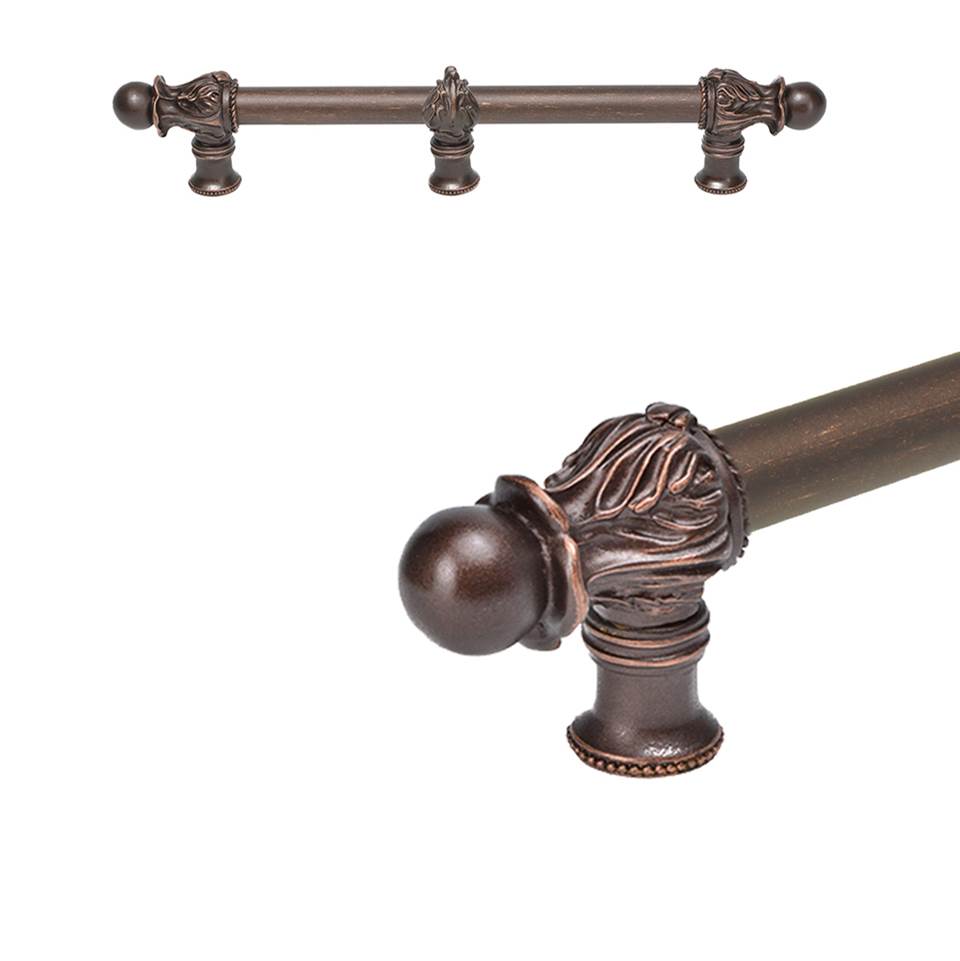 Carpe Diem Hardware - Acanthus 9'' O.C. (Approx.) With 5/8'' Smooth Center Long Pull Romanesque Style With Center Brace - Oil Rubbed Bronze