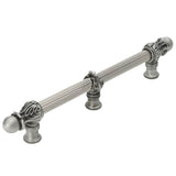 Carpe Diem Hardware - Acanthus 9'' O.C. (Approx.) With 5/8'' Reeded Center Long Pull Romanesque Style With Center Brace - Satin