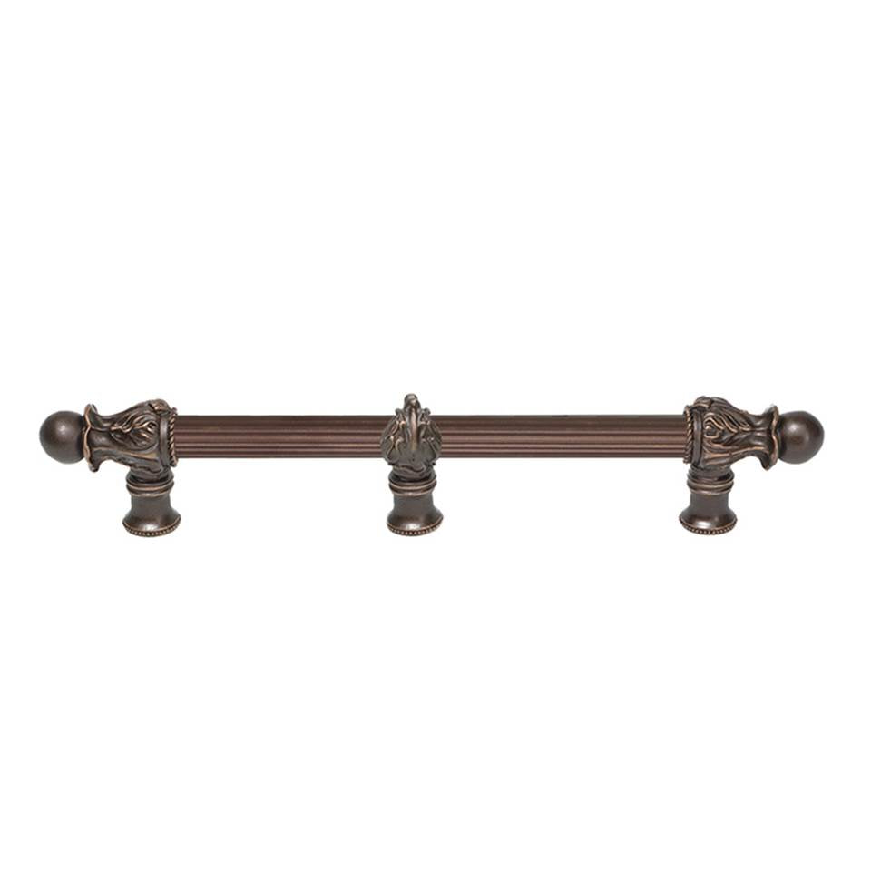Carpe Diem Hardware - Acanthus 9'' O.C. (Approx.) With 5/8'' Reeded Center Long Pull Romanesque Style With Center Brace - Oil Rubbed Bronze