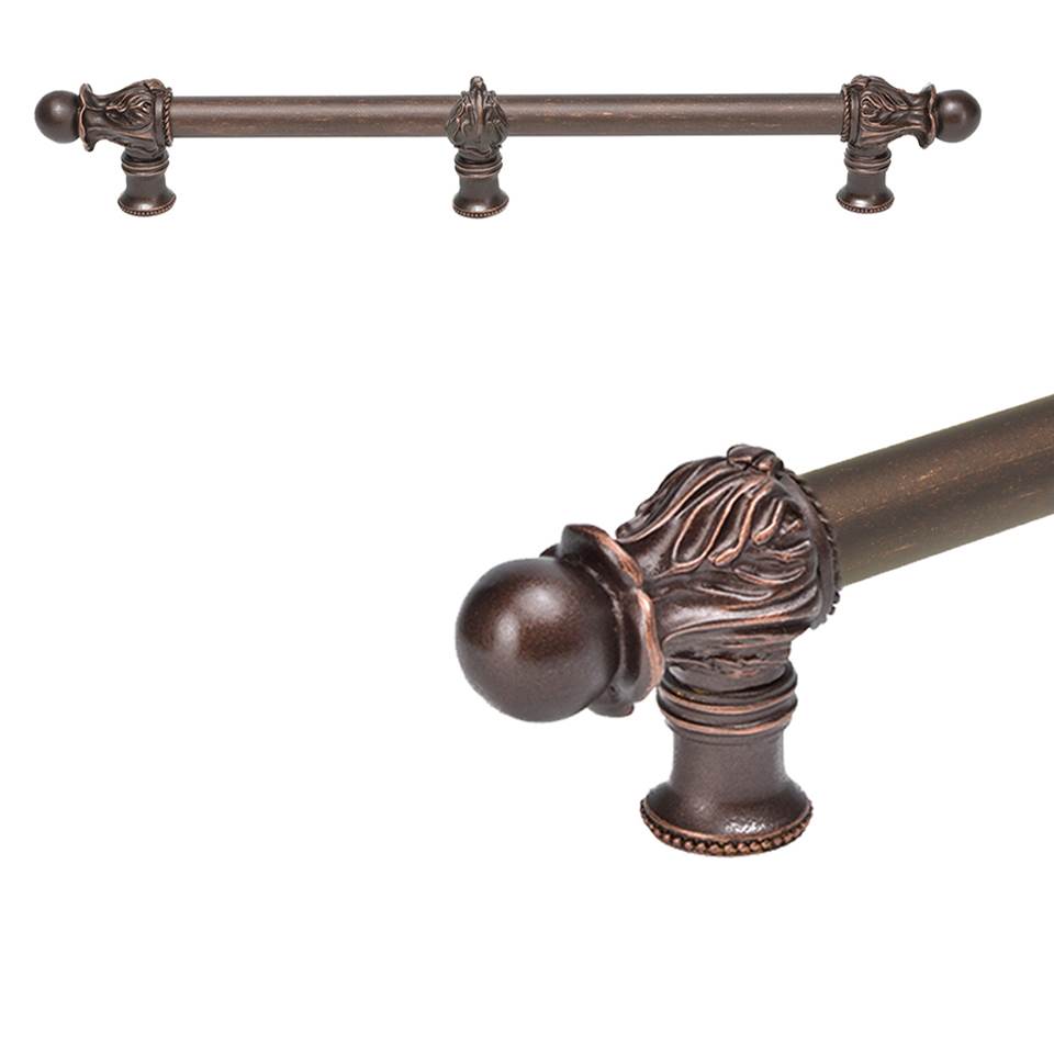 Carpe Diem Hardware - Acanthus 12'' O.C. (Approx.) With 5/8'' Smooth Center Long Pull Romanesque Style With Center Brace - Oil Rubbed Bronze