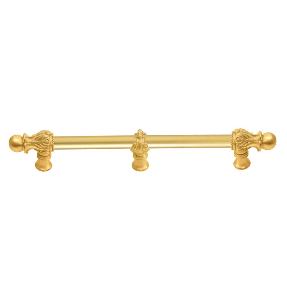 Carpe Diem Hardware - Acanthus 12'' O.C. (Approx.) With 5/8'' Smooth Center and Center Brace Long Pull Romanesque Style In Gilded Mercury. - Gilded Mercury