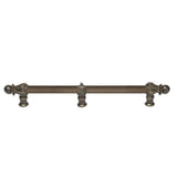 Carpe Diem Hardware - Acanthus 12'' O.C. (Approx.) With 5/8'' Reeded Center and Center Brace Long Pull Romanesque Style In Antique Brass. - Antique Brass