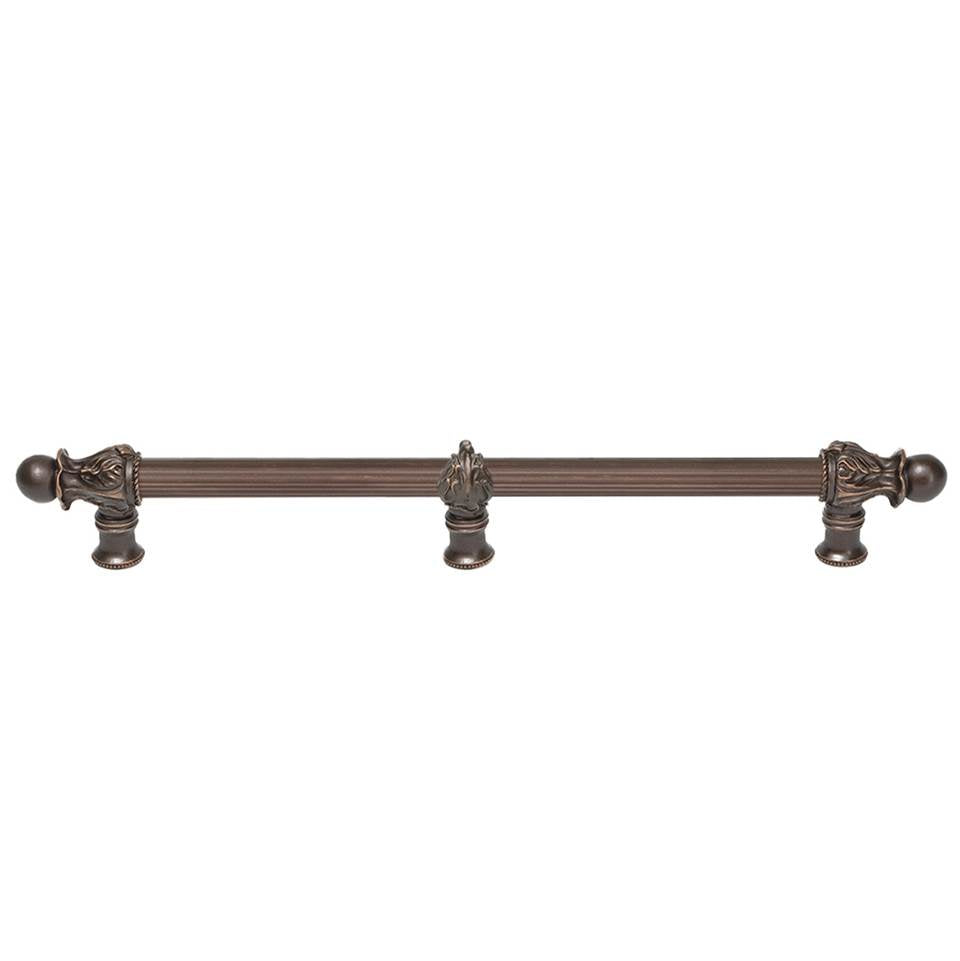 Carpe Diem Hardware - Acanthus 18'' O.C. (Approx.) With 5/8'' Reeded Center Long Pull Romanesque Style With Center Brace - Oil Rubbed Bronze