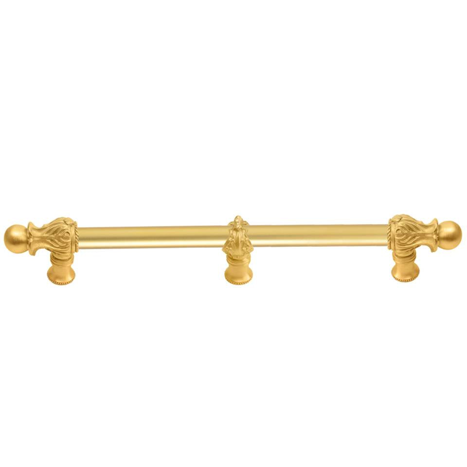 Carpe Diem Hardware - Acanthus 22'' O.C. (Approx.) With 5/8'' Smooth Center and Center Brace Long Pull Romanesque Style In Gilded Mercury. - Gilded Mercury