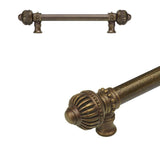 Carpe Diem Hardware - Cricket Cage 6'' O.C. (Approximately) With 5/8'' Smooth Center Long Pull Large Finial In Antique Brass. - Antique Brass