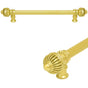 Carpe Diem Hardware - Cricket Cage 12'' O.C. Approx w/ 5/8'' Reeded Center Long Pull Large Finial - Antique Brass