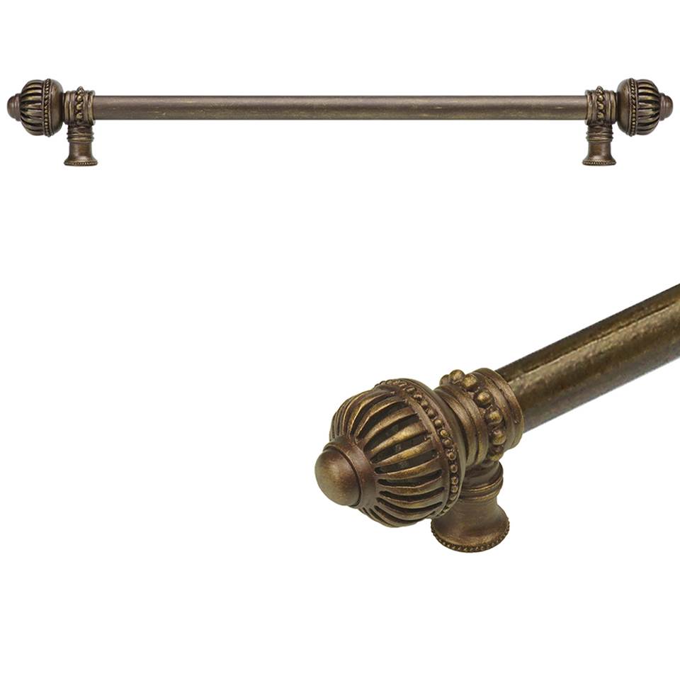 Carpe Diem Hardware - Cricket Cage 18'' O.C. (Approximately) With 5/8'' Smooth Center Long Pull Large Finial In Antique Brass. - Antique Brass