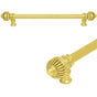 Carpe Diem Hardware - Cricket Cage 18'' O.C. Approx w/ 5/8'' Reeded Center Long Pull Large Finial - Antique Brass