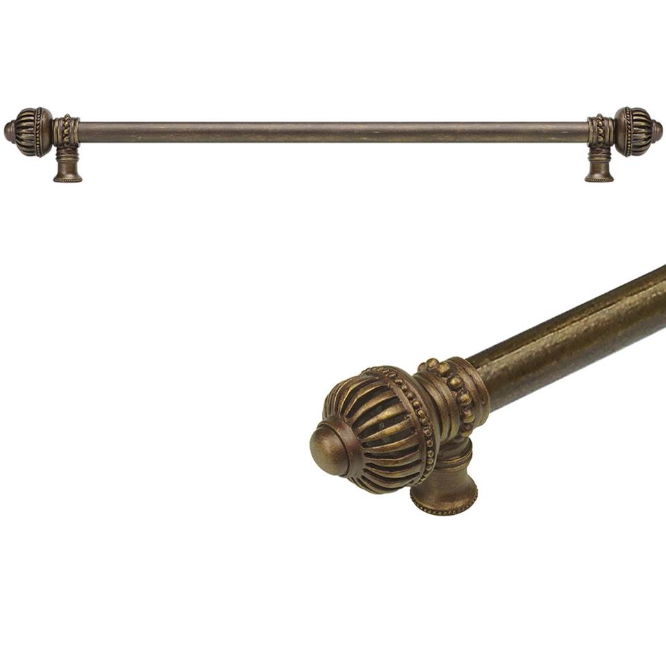 Carpe Diem Hardware - Cricket Cage 22'' O.C. (Approximately) With 5/8'' Smooth Center Long Pull Large Finial In Antique Brass. - Antique Brass
