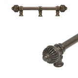 Carpe Diem Hardware - Cricket Cage 6'' O.C. (Approximately) With 5/8'' Smooth Center Long Pull and Center Brace Large Finial In Antique Brass. - Antique Brass