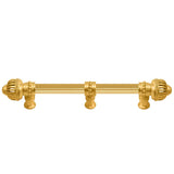 Carpe Diem Hardware - Cricket Cage 6'' O.C. (Approximately) With 5/8'' Reeded Center Long Pull and Center Brace Large Finial In Gilded Mercury. - Gilded Mercury