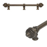 Carpe Diem Hardware - Cricket Cage 9'' O.C. (Approximately) With 5/8'' Smooth Center Long Pull and Center Brace Large Finial In Antique Brass. - Antique Brass