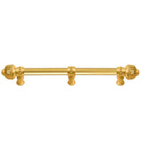 Carpe Diem Hardware - Cricket Cage 9'' O.C. (Approximately) With 5/8'' Smooth Center Long Pull and Center Brace Large Finial In Gilded Mercury. - Gilded Mercury
