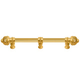 Carpe Diem Hardware - Cricket Cage 9'' O.C. (Approximately) With 5/8'' Reeded Center Long Pull and Center Brace Large Finial In Gilded Mercury. - Gilded Mercury