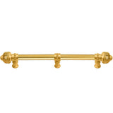 Carpe Diem Hardware - Cricket Cage 12'' O.C. (Approximately) With 5/8'' Smooth Center Long Pull and Center Brace Large Finial In Gilded Mercury. - Gilded Mercury