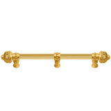 Carpe Diem Hardware - Cricket Cage 12'' O.C. (Approximately) With 5/8'' Reeded Center Long Pull and Center Brace Large Finial In Gilded Mercury. - Gilded Mercury