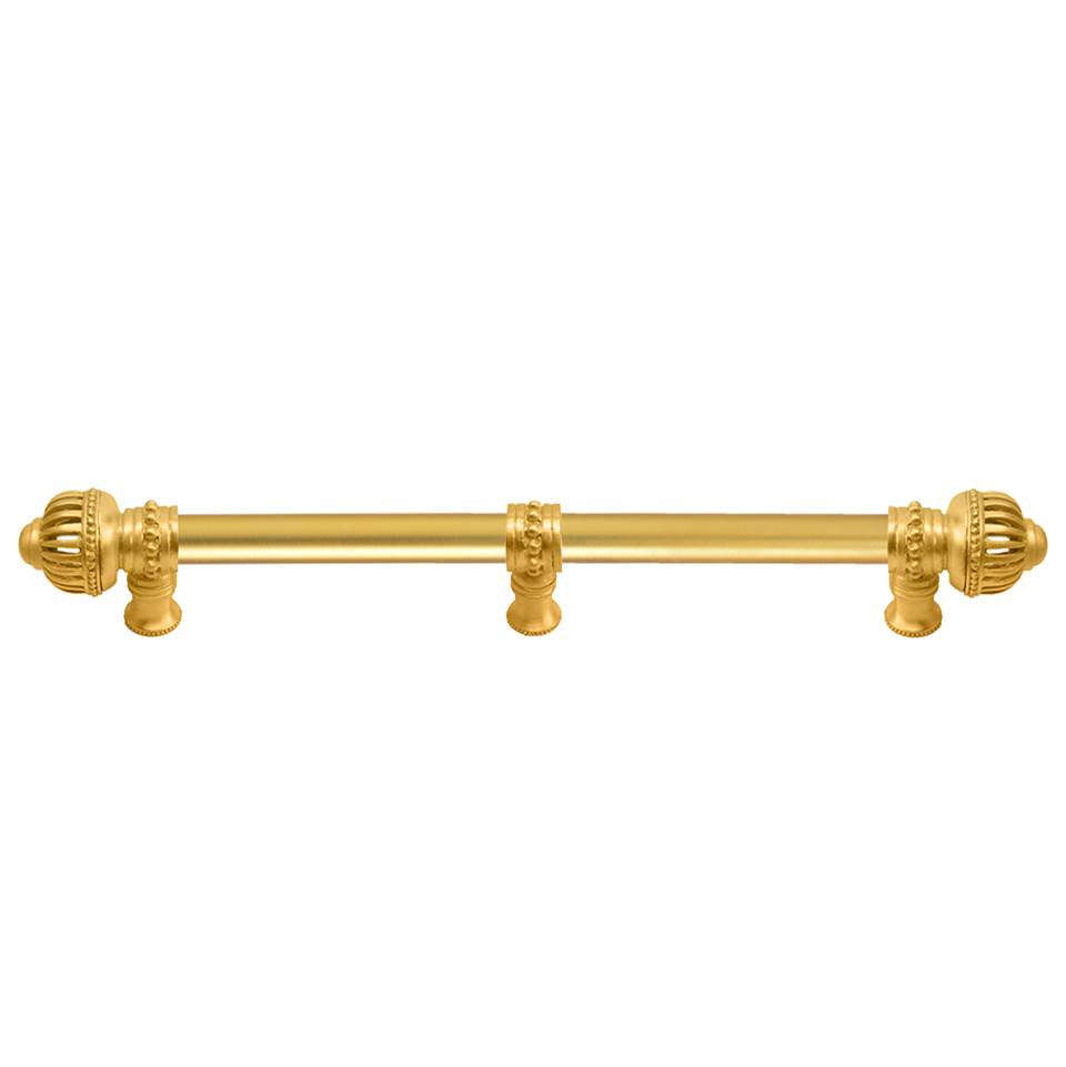 Carpe Diem Hardware - Cricket Cage 18'' O.C. (Approximately) With 5/8'' Smooth Center Long Pull and Center Brace Large Finial In Gilded Mercury. - Gilded Mercury