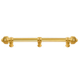 Carpe Diem Hardware - Cricket Cage 18'' O.C. (Approximately) With 5/8'' Smooth Center Long Pull and Center Brace Large Finial In Gilded Mercury. - Gilded Mercury