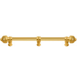 Carpe Diem Hardware - Cricket Cage 22'' O.C. (Approximately) With 5/8'' Reeded Center Long Pull and Center Brace Large Finial In Gilded Mercury. - Gilded Mercury