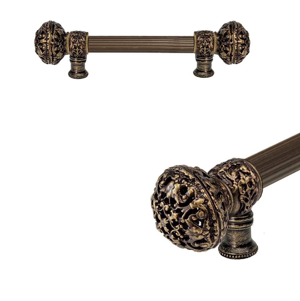 Carpe Diem Hardware - Juliane Grace 6'' O.C. (Approximately) With 5/8'' Reeded Center Long Pull Large Finial In Antique Brass. - Antique Brass