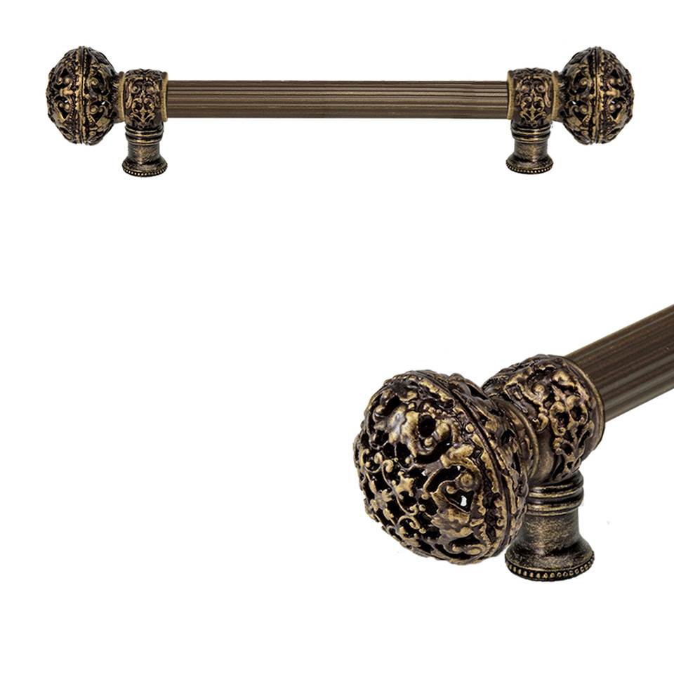 Carpe Diem Hardware - Juliane Grace 9'' O.C. (Approximately) With 5/8'' Reeded Center Long Pull Large Finial In Antique Brass. - Antique Brass