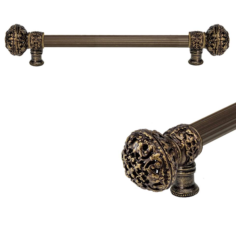 Carpe Diem Hardware - Juliane Grace 12'' O.C. (Approximately) With 5/8'' Reeded Center Long Pull Large Finial In Antique Brass. - Antique Brass