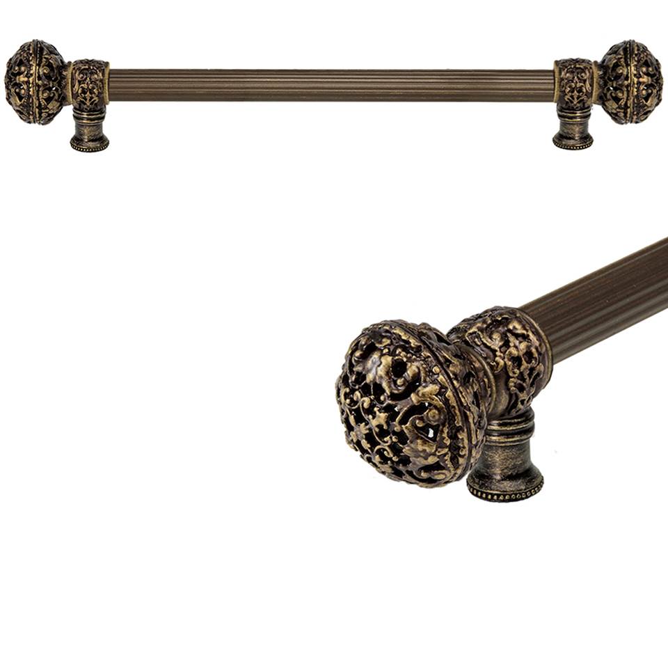 Carpe Diem Hardware - Juliane Grace 18'' O.C. (Approximately) With 5/8'' Reeded Center Long Pull Large Finial In Antique Brass. - Antique Brass