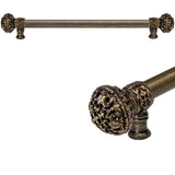 Carpe Diem Hardware - Juliane Grace 22'' O.C. (Approximately) With 5/8'' Smooth Center Long Pull Large Finial In Antique Brass. - Antique Brass