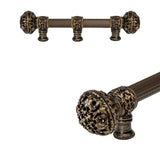 Carpe Diem Hardware - Juliane Grace 6'' O.C. (Approximately) With 5/8'' Reeded Center Long Pull and Center Brace Large Finial In Antique Brass. - Antique Brass