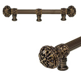 Carpe Diem Hardware - Juliane Grace 9'' O.C. (Approximately) With 5/8'' Reeded Center Long Pull and Center Brace Large Finial In Antique Brass. - Antique Brass
