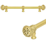 Carpe Diem Hardware - Juliane Grace 12'' O.C.Approx w/ 5/8'' Smooth Center Long Pull Large Finial w/ Center Brace - Gilded Mercury