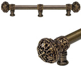 Carpe Diem Hardware - Juliane Grace 12'' O.C. (Approximately) With 5/8'' Smooth Center Long Pull and Center Brace Large Finial In Antique Brass. - Antique Brass