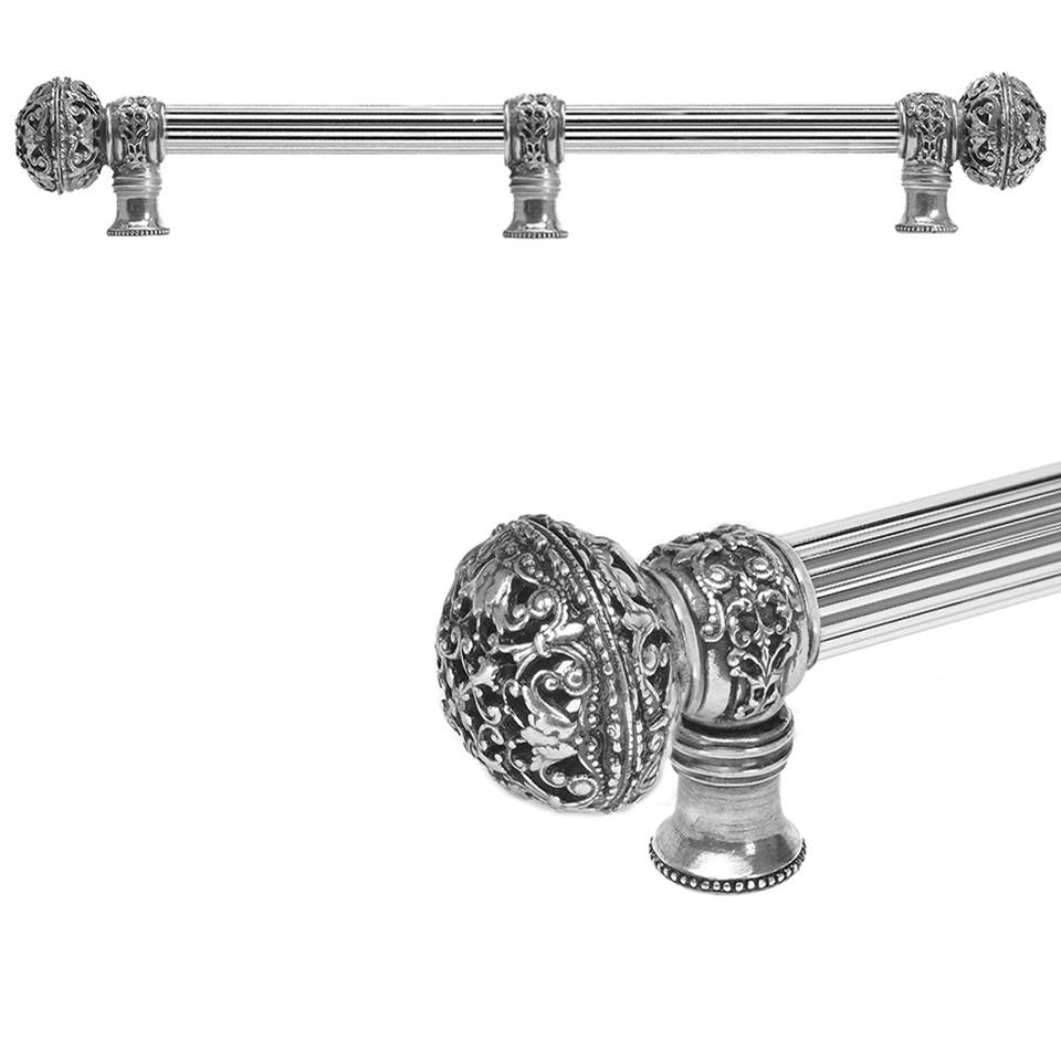 Carpe Diem Hardware - Juliane Grace 18'' O.C. (Approximately) With 5/8'' Reeded Center Long Pull and Center Brace Large Finial In Chalice. - Chalice