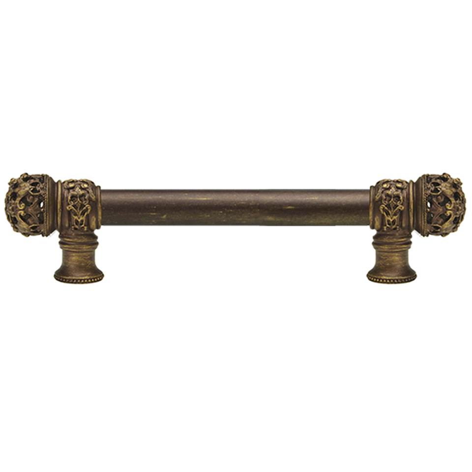 Carpe Diem Hardware - Juliane Grace 6'' O.C. (Approximately) With 5/8'' Smooth Center Long Pull Small Finial In Antique Brass. - Antique Brass