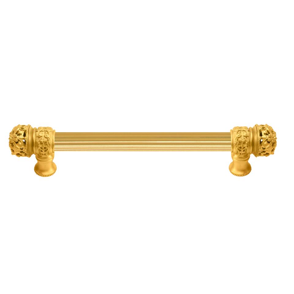 Carpe Diem Hardware - Juliane Grace 6'' O.C. (Approximately) With 5/8'' Reeded Center Long Pull Small Finial In Gilded Mercury. - Gilded Mercury