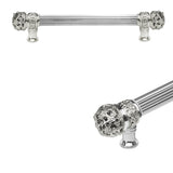 Carpe Diem Hardware - Juliane Grace 9'' O.C. (Approximately) With 5/8'' Reeded Center Long Pull Small Finial In Platinum. - Platinum