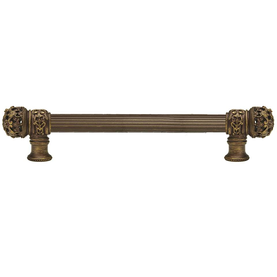 Carpe Diem Hardware - Juliane Grace 9'' O.C. (Approximately) With 5/8'' Reeded Center Long Pull Small Finial In Antique Brass. - Antique Brass
