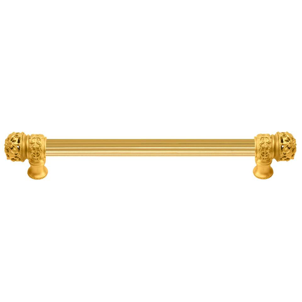 Carpe Diem Hardware - Juliane Grace 9'' O.C. (Approximately) With 5/8'' Reeded Center Long Pull Small Finial In Gilded Mercury. - Gilded Mercury