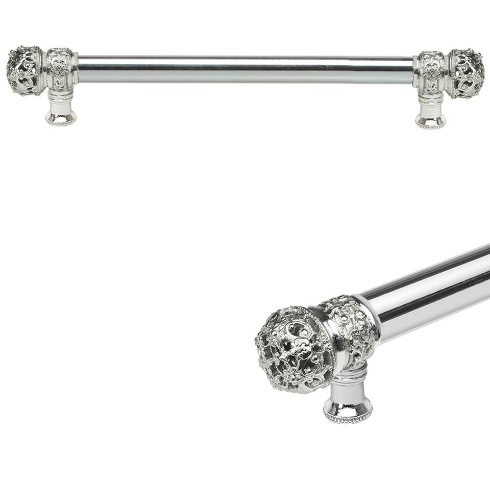 Carpe Diem Hardware - Juliane Grace 12'' O.C. (Approximately) With 5/8'' Smooth Center Long Pull Small Finial In Platinum. - Platinum