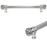 Carpe Diem Hardware - Juliane Grace 12'' O.C. (Approximately) With 5/8'' Reeded Center Long Pull Small Finial In Platinum. - Platinum