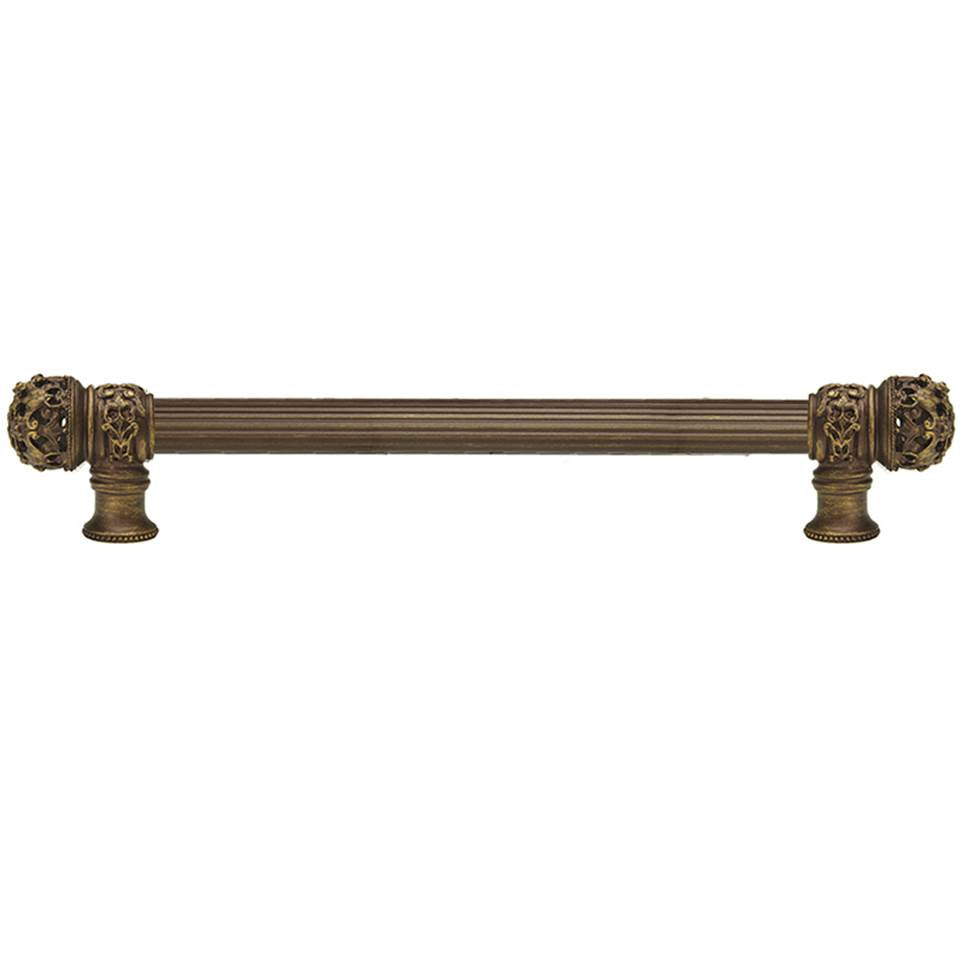 Carpe Diem Hardware - Juliane Grace 12'' O.C. (Approximately) With 5/8'' Reeded Center Long Pull Small Finial In Antique Brass. - Antique Brass