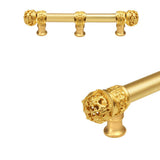 Carpe Diem Hardware - Juliane Grace 6'' O.C. (Approximately) With 5/8'' Smooth Center Long Pull and Center Brace Small Finial In Gilded Mercury. - Gilded Mercury
