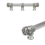 Carpe Diem Hardware - Juliane Grace 6'' O.C. (Approximately) With 5/8'' Reeded Center Long Pull and Center Brace Small Finial In Satin. - Satin