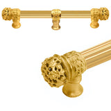 Carpe Diem Hardware - Juliane Grace 6'' O.C. (Approximately) With 5/8'' Reeded Center Long Pull and Center Brace Small Finial In Gilded Mercury. - Gilded Mercury