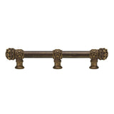 Carpe Diem Hardware - Juliane Grace 9'' O.C. (Approximately) With 5/8'' Smooth Center Long Pull and Center Brace Small Finial In Antique Brass. - Antique Brass