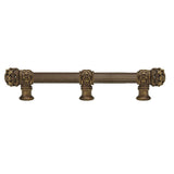 Carpe Diem Hardware - Juliane Grace 9'' O.C. (Approximately) With 5/8'' Reeded Center Long Pull and Center Brace Small Finial In Antique Brass. - Antique Brass