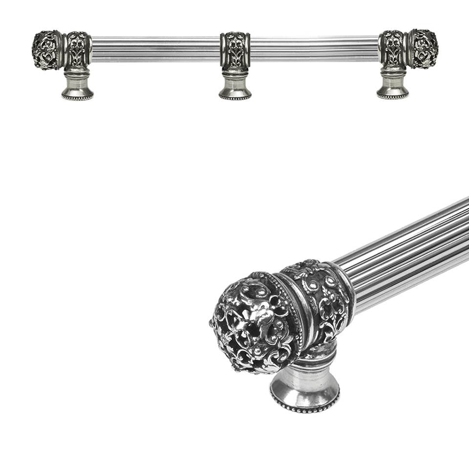 Carpe Diem Hardware - Juliane Grace 9'' O.C. (Approximately) With 5/8'' Reeded Center Long Pull and Center Brace Small Finial In Chalice. - Chalice