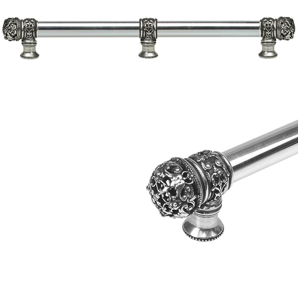 Carpe Diem Hardware - Juliane Grace 12'' O.C. (Approximately) With 5/8'' Smooth Center Long Pull and Center Brace Small Finial In Chalice. - Chalice