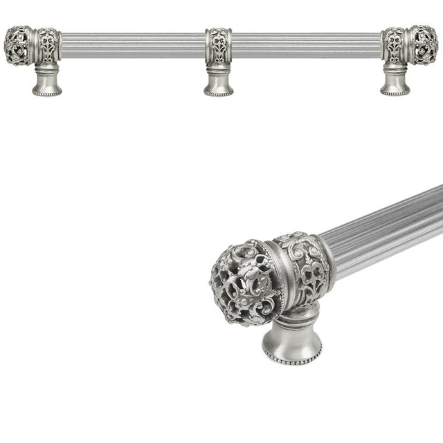 Carpe Diem Hardware - Juliane Grace 12'' O.C. Approx w/ 5/8'' Reeded Center Long Pull Small Finial w/ Center Brace - Soft Gold