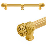 Carpe Diem Hardware - Juliane Grace 12'' O.C. (Approximately) With 5/8'' Reeded Center Long Pull and Center Brace Small Finial In Gilded Mercury. - Gilded Mercury